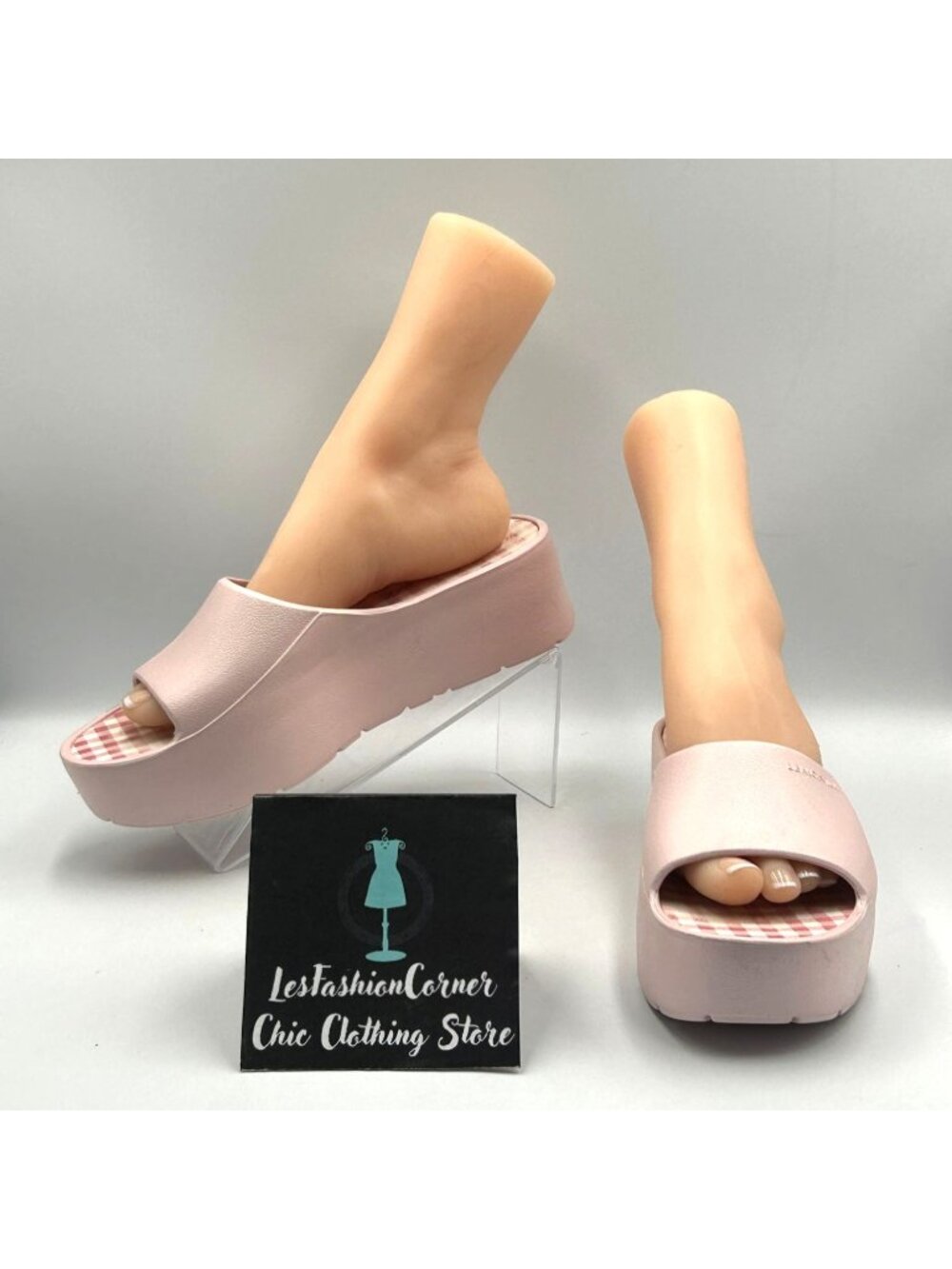 Lemon Jelly Women's Pink Platform Slide Sandals Size 10.5 (41)  3594